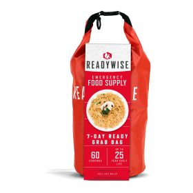 7 Day Emergency Dry Bag 60 Servings Breakfast and Entrée Grab and Go