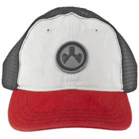 Icon Patch Garment Washed Trucker Hat, Stone/Black/Red, Cap One Size, Magpul Ind