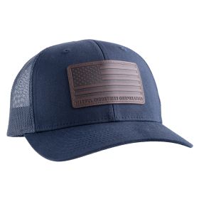 Magpul Industries, Standard Leather Patch Trucker Hat, Navy, One Size Fits Most