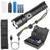 Tactical LED Flashlight Zoomable Rechargeable Search Light Torch