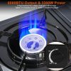 3300W Portable Camping Stove Butane Canister Dual Fuel Burner Piezo Electric Ignition Single Burner with Automatic Tank Ejection Overpressure Cut Off