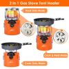 2000W 2 In 1 Camping Stove Tent Heater Outdoor Gas Stove Portable Backpacking Stove