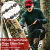 55in 68 Sharp Teeth Hand Rope Chainsaw Kit Blades on Both Side High Tree Limb Rope Saw with 196in Ropes Folding Pocket Chainsaw Carabiner Glove Wood C