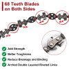 55in 68 Sharp Teeth Hand Rope Chainsaw Kit Blades on Both Side High Tree Limb Rope Saw with 196in Ropes Folding Pocket Chainsaw Carabiner Glove Wood C