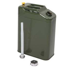 20L Standard Cold-rolled Plate Petrol Diesel Can Gasoline Bucket with Oil Pipe Army Green (Color: Army Green)